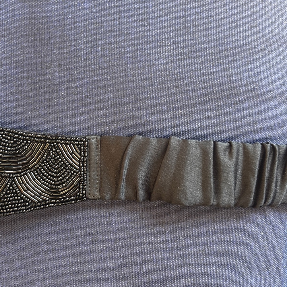Vintage NOS Anne Klein Black Beaded Belt-Small - Picture 7 of 11